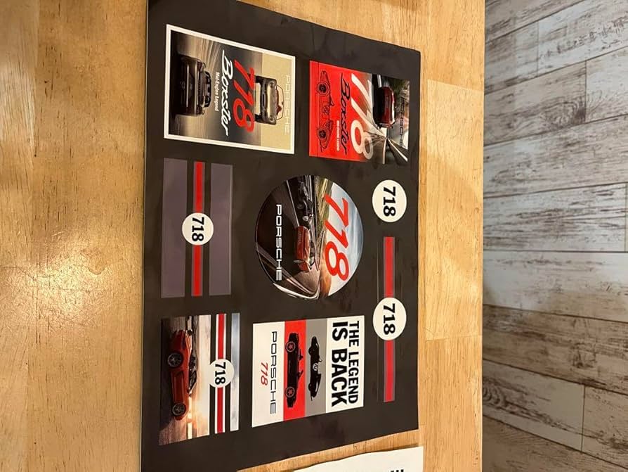 ポルシェ PORSCHE 718 看板 モデルカー ステッカー カタログSET ポルシェ PORSCHE 718 看板 モデルカー ステッカー カタログSET